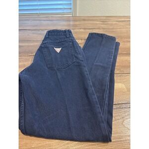 Vintage Womens GUESS Jeans 1050  80s USA Blue Denim Tangle Tab 25x30 Rare